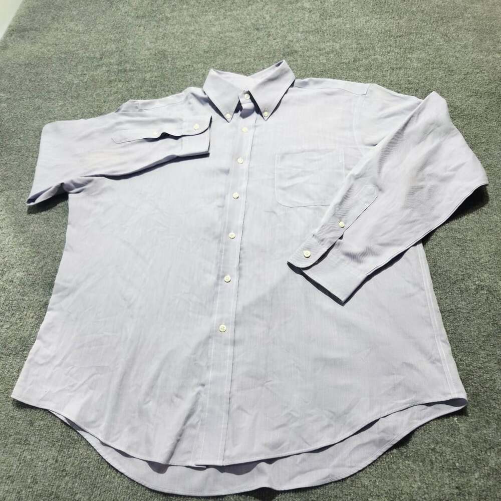 American Living Long Sleeve Dress Shirt Size 17 34/35 Purple Wrinkle Free